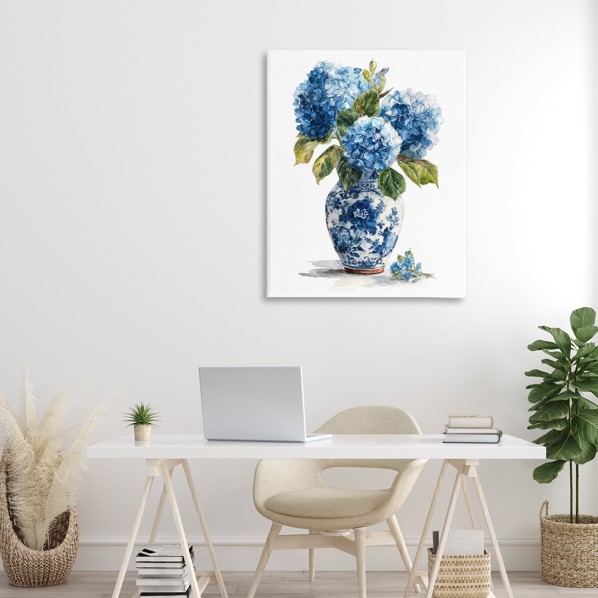 Stupell Industries Porcelain Vase with Hydrangea Bouquet Canvas Wall Art, design by Imagine It Images