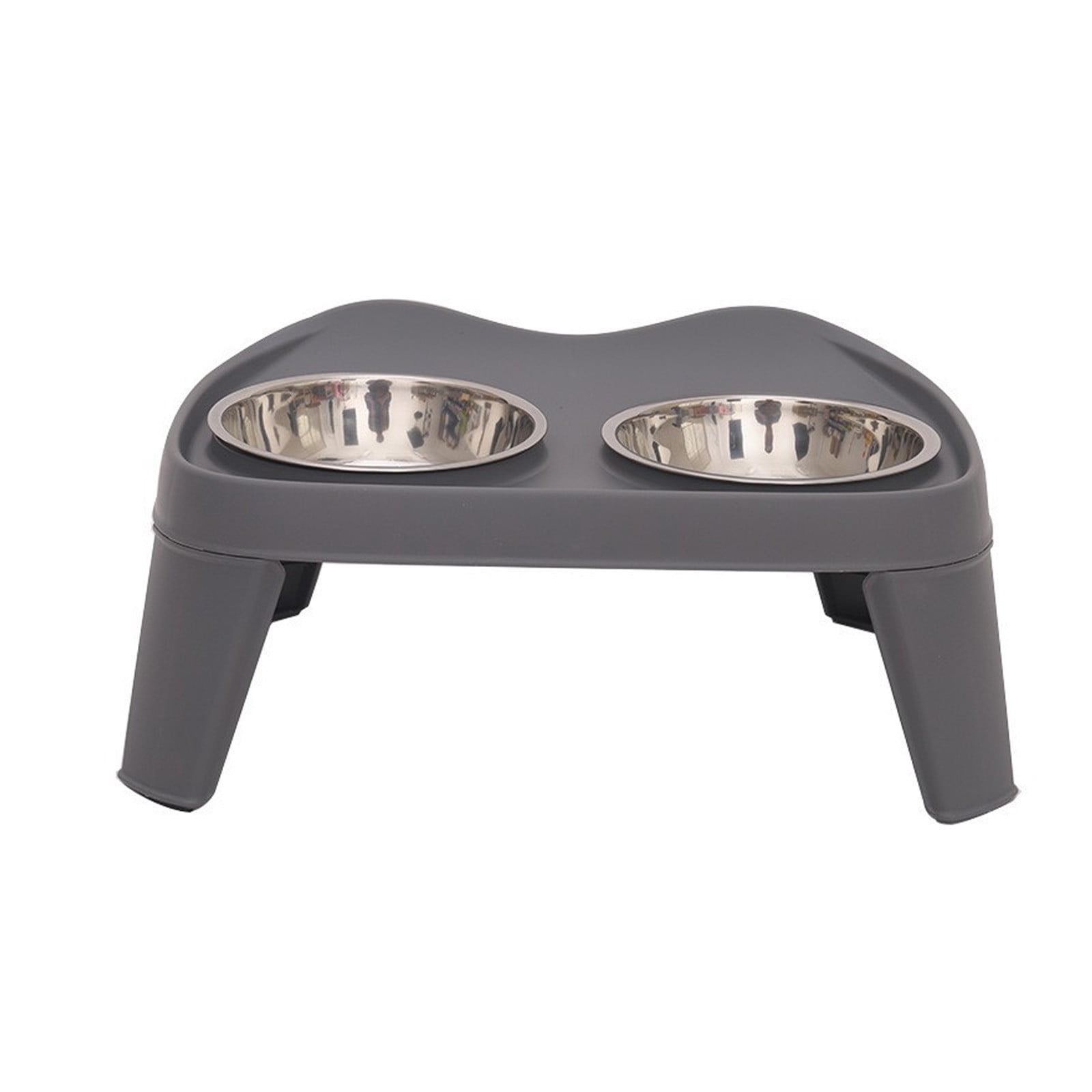 Stainless Steel Dog Bowl Elevated Double Bowl Feeding Station - Large Breed Food Water Feeder, Neck Protection Design, Twin Basin Table for Medium Large Dogs
