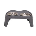 thumbnail image 2 of SouMaox Elevated Dog Bowl Stand, Stainless Steel Double Bowl Feeding Table for Medium Large Breeds, Raised Design for Comfortable Eating, Easy Clean Pet Dish Set, 5.51" x 8.26" x 13.38" Gray, 2 of 6