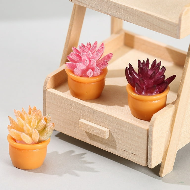 Bobasndm 6Pcs Resin Succulent Plants/Doll House/Miniatures/Cute