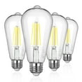 thumbnail image 1 of EDISHINE Paquete 4 Focos LED ST19 4000K 60W Filamento Clásico Base E26 No Regulables, 1 of 7