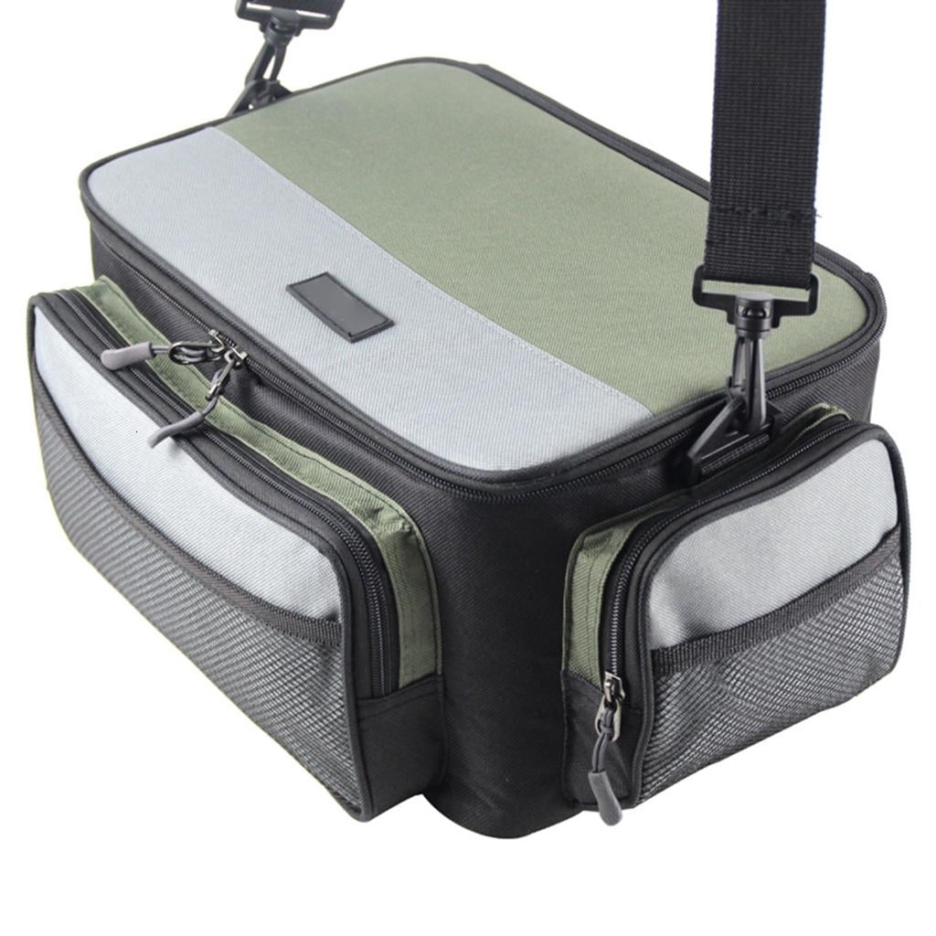 Yihuala Large Capacity Fishing Tackle Bag MultiPockets Fishing Gear Carrying Bag Outdoor Portable Fishing Shoulders Crossbody Ba