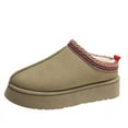 thumbnail image 3 of Zapatillas de algodón con punta cerrada, sin tacón y plataforma cálidas y forradas de vellón de estilo europeo y americano para invierno, 3 of 5