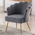 thumbnail image 2 of Duhome Elegant Lifestyle Velvet Makeup Vanity Chair Oversized Accent Chair for Bedroom Living Room Comfy Chair Modern, Gray and Gold, 2 of 8