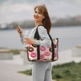 thumbnail image 5 of Travel Duffle Bag Pink Brown White Donut Print Travel Tote Bags Carry on Luggage Waterproof Weekender Bags with Top Handle Adjustable Shoulde Strap for Travel Gym, 5 of 5