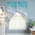 thumbnail image 6 of Swag Valance Curtains for Windows, Beach Coastal Light Filtering Kitchen Curtains with Rod Pocket, Nautical Starfish Shell Seaside Ocean Window Treatment Valances for Living Room, 36x45 - 2 PCS, 6 of 9