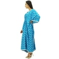 thumbnail image 3 of Bimba Long Printed Kimono Sleeve Kaftan Designer Night Dress Coverup Maxi Caftan, 3 of 7