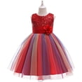thumbnail image 3 of Flower Girls Sequin Dress Rainbow Tutu Birthday Party Princess Dress Pageant Gown, 3 of 5