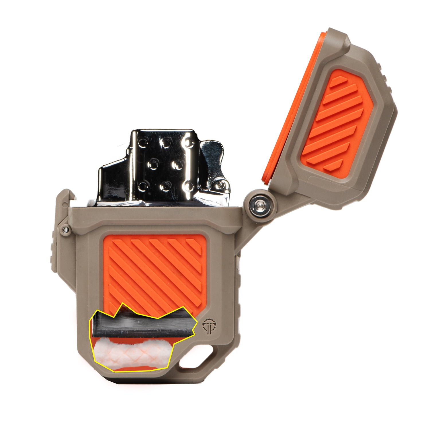 Thyrm PyroVault 2.0 Lighter Armor for Zippo, Z-Plus, Thunderbird, and Blazer Inserts, Urban (Black + Grey) with Tinder-Quik Firestarter