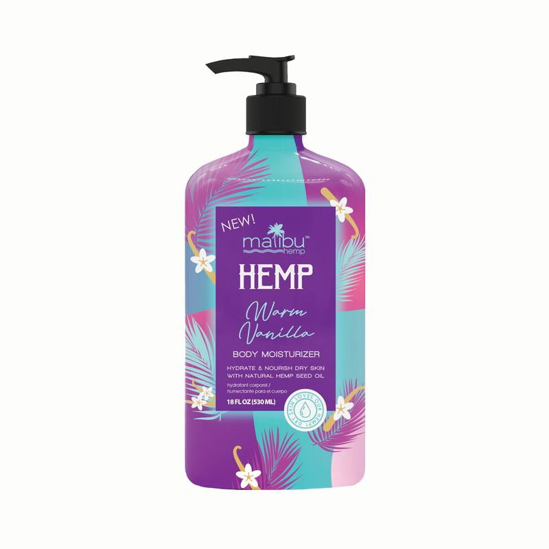 Malibu Hemp Warm Vanilla Hemp Moisturizer, 18oz
