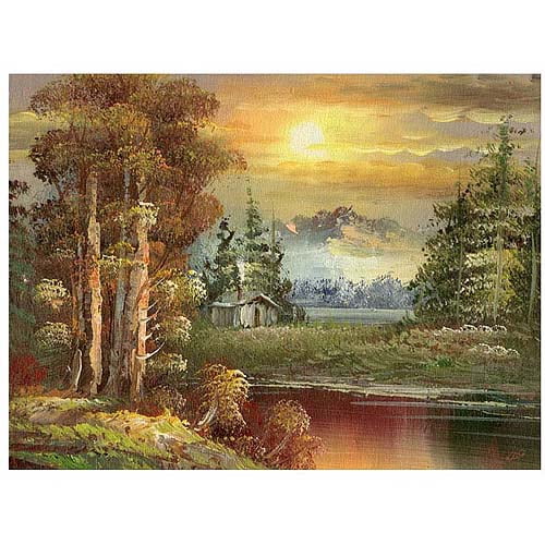 Yellowstone Yellowstone Lake Landscape Painting Mountain Landscape Art Sunset Painting Montana Art Decor Landscapes for Girls room