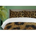 thumbnail image 4 of Ambesonne African Duvet Cover Set, Leopard Motif Trippy, 2-Calking, Apricot Dark Brown, 4 of 7