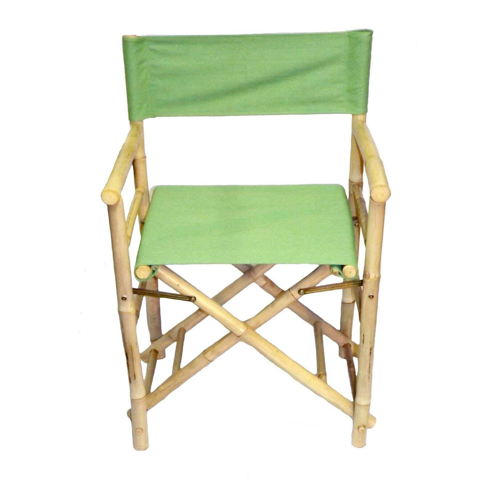 37 L x 24 W x 33 H Green Zew Handcrafted Foldable Bamboo Portable Backyard Sling Chair with Treated Canvas 