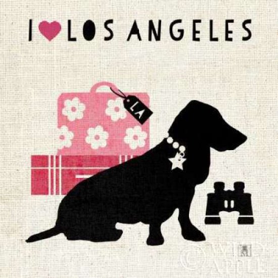 LA Pooch Canvas Art - Studio Mousseau (24 x 24)