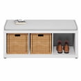 thumbnail image 4 of Furinno CUBICLE 3-Cube Storage Bench with Comfy Cushion in White, 4 of 6