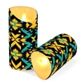 thumbnail image 3 of Aztec Geometric Abstract Pattern Flameless Candles 2 PCS with Remote Realistic Moving Flame LED Tapered Pillar Set for Home Decor, 3 of 7