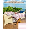 thumbnail image 4 of Outdoor Tablecloth Pink and White Stripes Rectangle Patio Tablecloths 60x84, Waterproof Table Cloths with Umbrella Hole and Zipper, Striped Simple Summer Table Cover for Outdoor Tables Garden, 4 of 6
