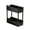 Black, variant on Black Plastic Two Tier Vanity Storage Tray Rack With Drain Hole For Bathroom Kitchen Countertop Organizer