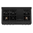 thumbnail image 3 of ZLINE 48 In. Porcelain Rangetop In Black Stainless Steel With 7 Gas Brass Burners (RTB-BR-48), 3 of 5