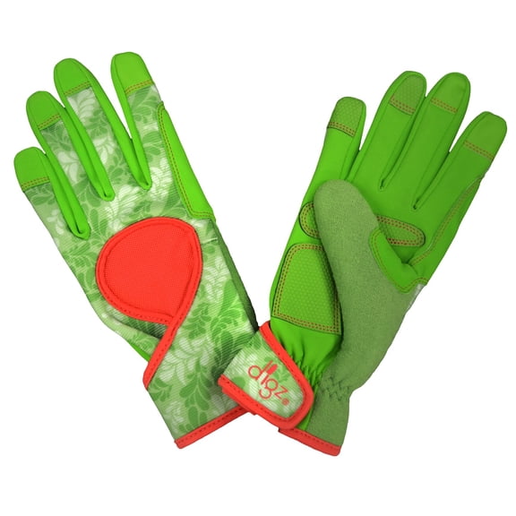 Digz 7503261 Womens Signature Synthetic Leather Gardening Gloves - Green  Medium