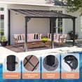 thumbnail image 4 of BaPiPro 14'x10' Hardtop Gazebo, Wall Mounted Lean-To Pergola for Patio, Aluminum Frame & Polycarbonate Roof, Waterproof Outdoor Canopy for Backyard, Porch, Deck, 4 of 7
