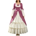thumbnail image 2 of KICILVS 18Th Century Dress for Women Color Block Tiered Swing Bow Front Colonial Ball Gown Halloween Vintage Renaissance Dress, 2 of 7