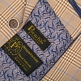 thumbnail image 4 of Porto Filo Men's 2 Piece Beige Windowpane Slim Fit Suit, 4 of 6