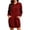 Wine, variant on Busydd Hooded Sweatshirt Dress for Women with Kangaroo Pocket Casual Solid Color Drawstring Fall Dress Comfy Fashion Long Sleeve Dresses S