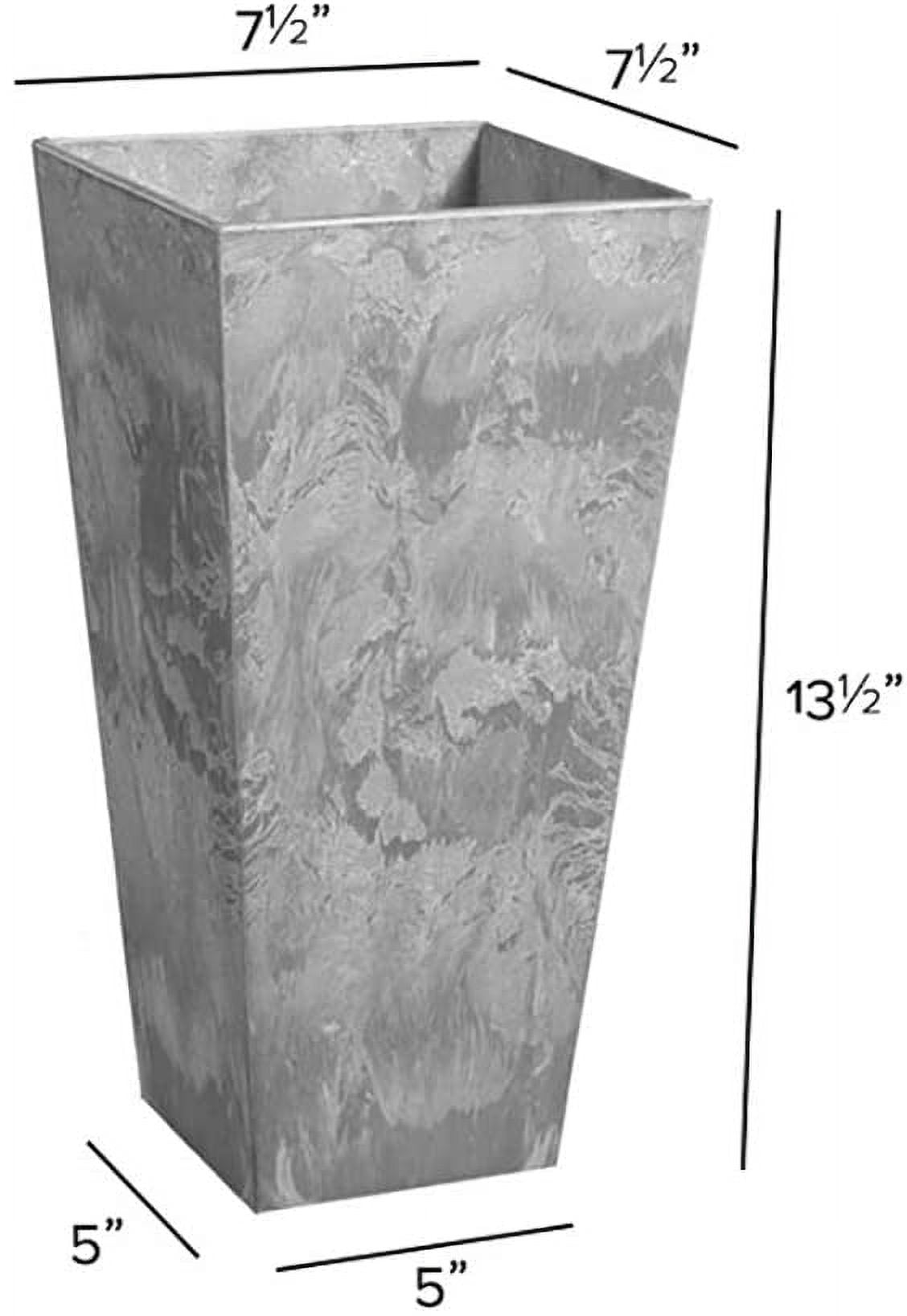 Root & Vessel Ella Tall Planter, Gray, 13.5"