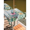 thumbnail image 3 of Square Outdoor Tablecloth with Umbrella Hole Blue Green Cactus Outside Table Cloth Waterproof Patio Table Cover Tropical Summer Botanical Floral Zipper Tablecloths for Picnic Party Camping 54x54 Inch, 3 of 8