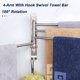 thumbnail image 2 of Toallero giratorio, barra de toalla de 4 brazos de acero inoxidable SUS304 grueso, toallero montado en la pared que ahorra espacio con gancho, colgador de toallas abatible a prueba de herrumbre p, 2 of 5