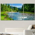 thumbnail image 2 of wall26 - 3 Piece Canvas Wall Art - Landscape with Mountains Trees and a River in Front - Modern Home Art Stretched and Framed Ready to Hang - 16"x24"x3 Panels, 2 of 5