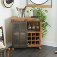 thumbnail image 3 of DecMode 16"W, 33"H Wood Industrial Standing Wine Rack, Brown, 1-Piece, 3 of 13