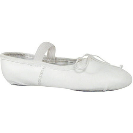 White Leather Suede Split Outsole Elastic Strap Ballet Shoes 5-12 (Best Sneakers For Zumba Class)