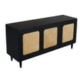 thumbnail image 3 of Navice 3 Woven Door Plasma Stand with Solid Wood in Black Finish, 3 of 7