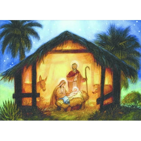 Dog Nativity Christmas Cards LPG Greetings The Nativity: Randy Wollenmann Box of 18 Religious Christmas Cards ()