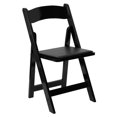 thumbnail image 1 of HERCULES Series Black Wood Folding Chair with Vinyl Padded Seat, 1 of 8