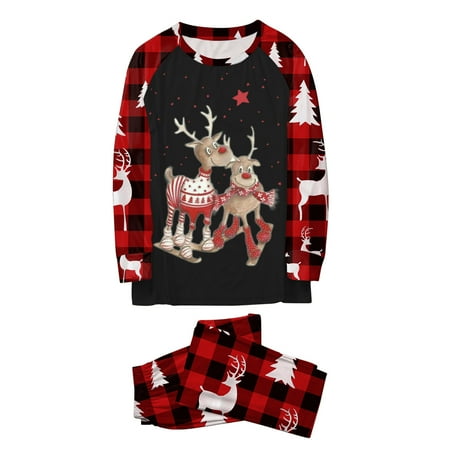 

LEEy-world Christmas Gifts For Women Family Matching Set Blue Xmas Pjs Set Adults Baby Kids 2PCS Christmas Tree Sleepwear Nightwear