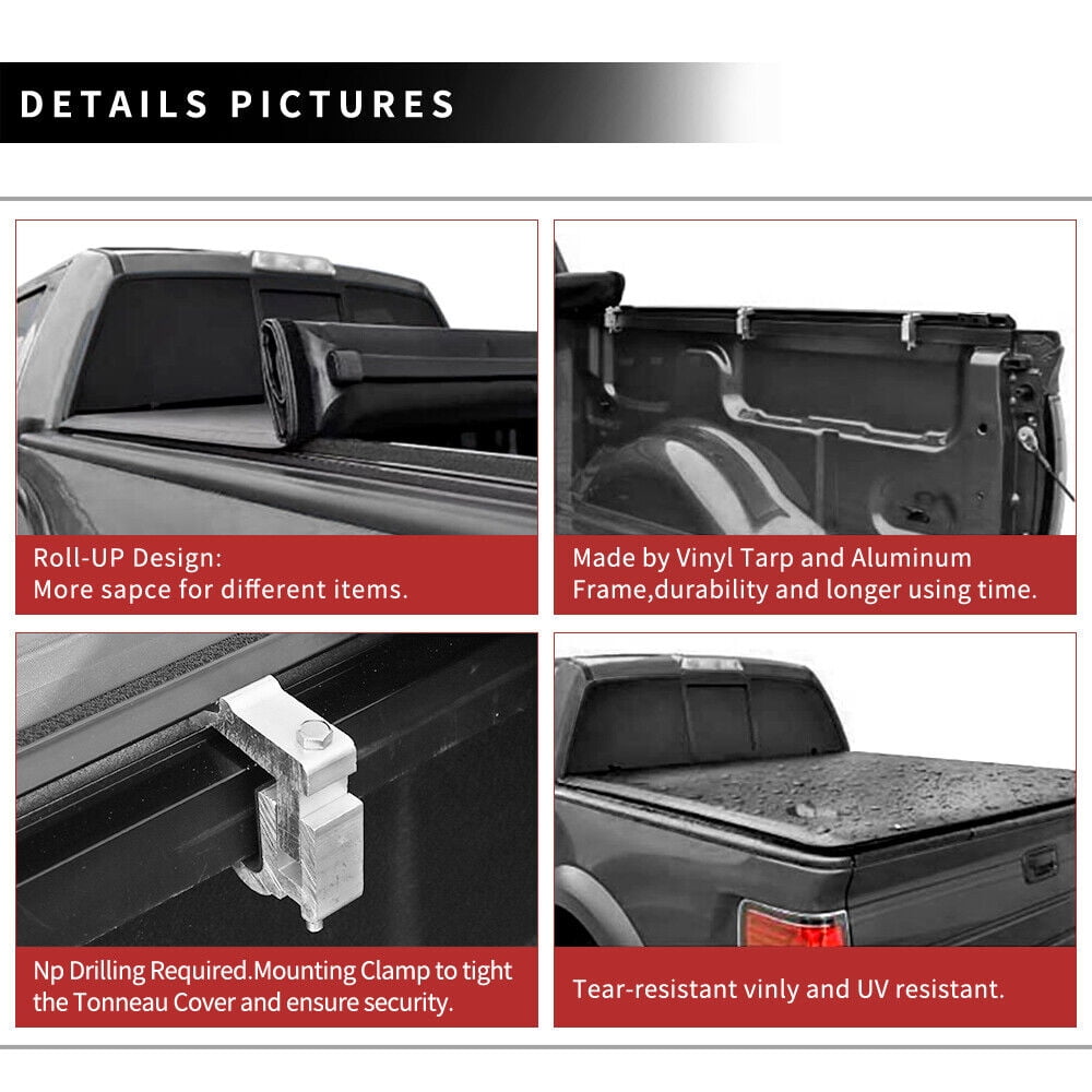 RVNI 5.5ft Soft 3-fold Truck Bed Tonneau Cover for 2004-2015 Nissan Titan Waterproof