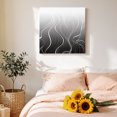 thumbnail image 4 of Canvas Wall Art, Black Geometric Framed Canvas Prints for Bedroom Office, Modern White Stripe Abstract Distortion Art Large Gallery Wrapped Wall Decor for Home Office, Gifts, 16"x16" Ship Next Day, 4 of 9