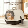 thumbnail image 6 of Portable Cat Litter Box with Handle, Large Space Design, Fully Enclosed Front Entry & Litter Filter Pedal, Covered Kitty Toilet for Odor Control, Black, 6 of 12