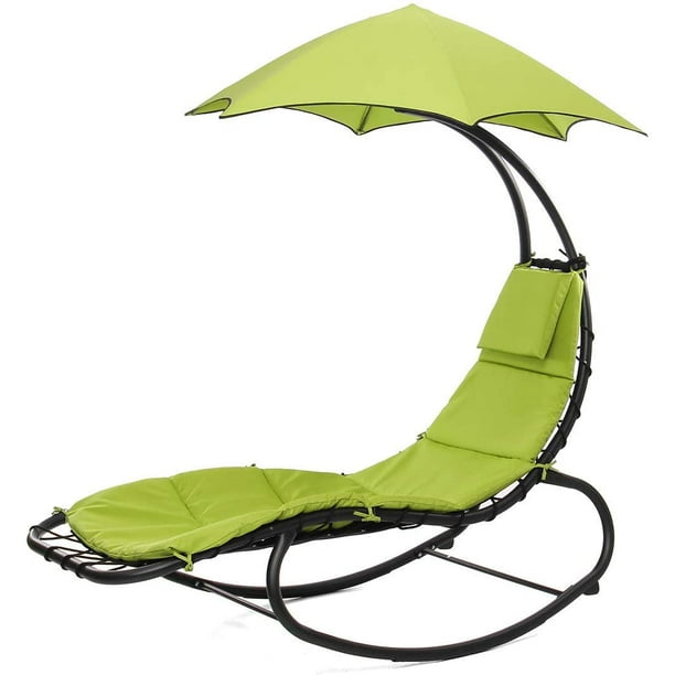 Amazingforless Rocking Curved Chaise Lounge Hammock Rocker Chair