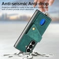 thumbnail image 6 of For Samsung Galaxy Z Fold 7 Wallet Case, Premium PU Leather Back Cover Cards Holder Stand Compatible with Car Mount RFID Blocking Hand Wrist Full Protective Phone Case for Women Girls, Green, 6 of 6