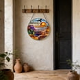 thumbnail image 6 of YOHAVEN Grand Sunset Stained Glass Round Window Panel, 10 Inch Suncatcher With Chain, Premium Glass Art For Sunlight Display, Indoor Outdoor Hanging, Gift For Nature Lovers And Home Decor, 6 of 6