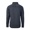 thumbnail image 3 of Men's-Cutter & Buck  Heather Navy New England Revolution Big & Tall Mainsail Sweater-Knit Half-Zip Pullover Top, 3 of 3