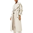 thumbnail image 3 of Women Casual Long Trench Coat with Lapel Collar Solid Color Double Breasted Loose Fit with Belt, 3 of 4