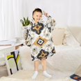 thumbnail image 6 of FORMRS Wearable Blanket Hoodie with Sleeves for Kids Cozy Flannel Sweatshirt, White and Black, 6 of 7