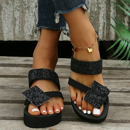 

LnjYIGJ Women s Slippers Platform Heel Sandals Summer Women Pinch Toe Sandals Roman Shoes Open Toe Casual Sandals