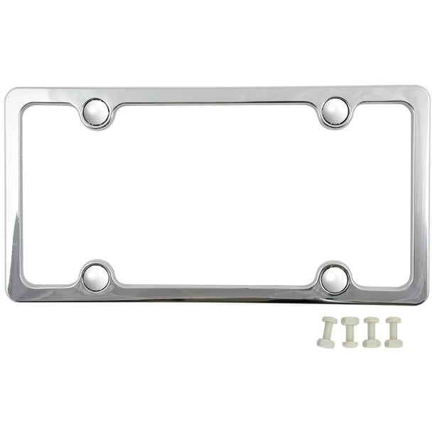 Custom Dynamics Radius Laydown License Plate Frame Mount In Chrome Finish (CD-PFM-C) | ARH Custom UK