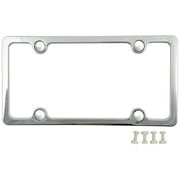 Auto Drive Plastic License Plate Frame with Fasteners, Chrome